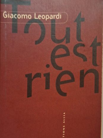 Giacomo Leopardi – Tout est rien