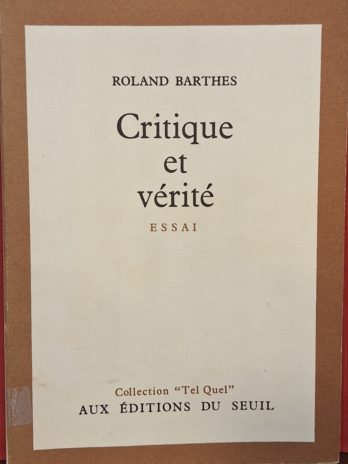 Roland Barthes – Critique et vérité